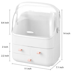 HBlife design blanc avec étagère cosmétiques pour la coiffeuse.