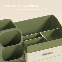 Deux tiroirs spacieux pour rangement organisé et accessible.