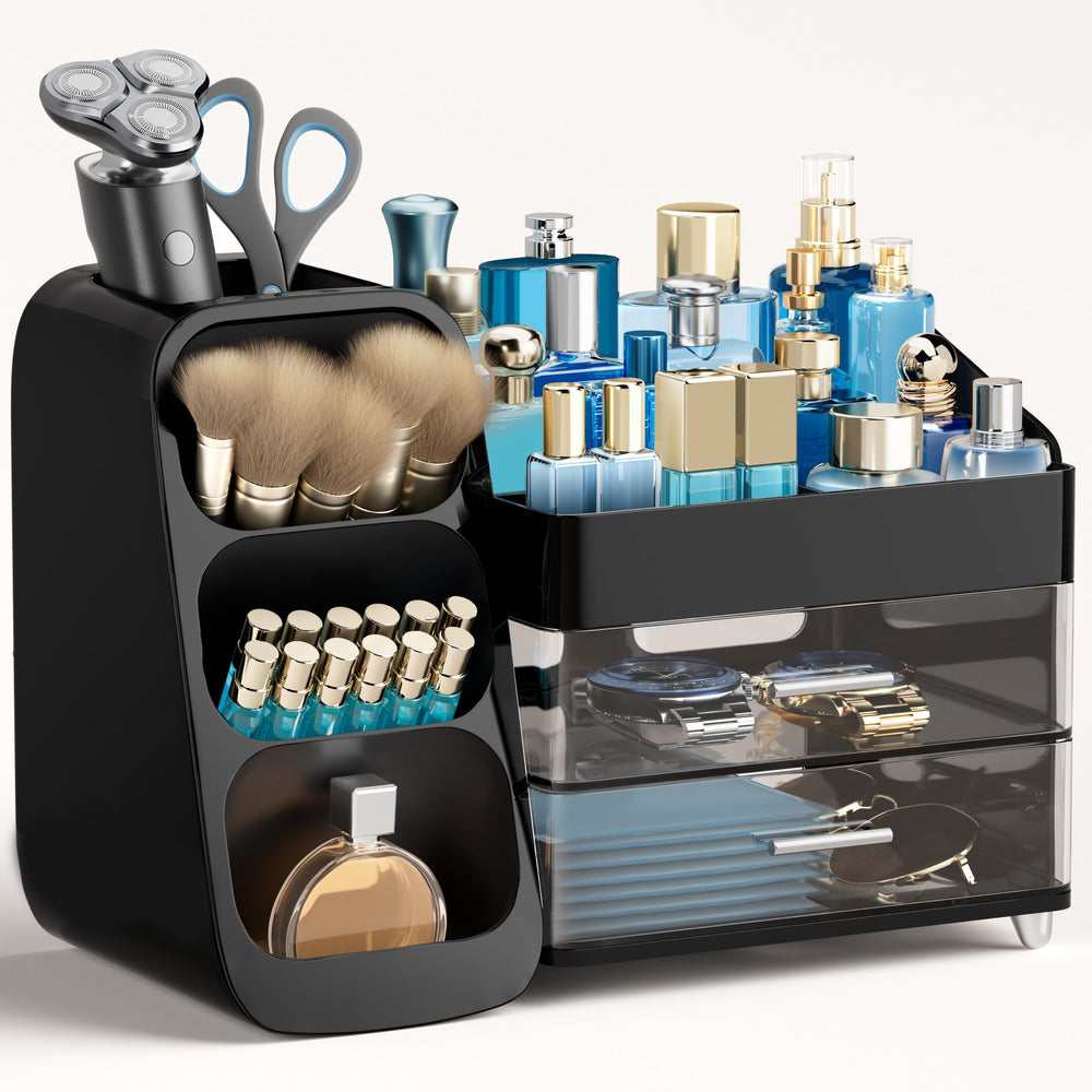 HBlife Organisateur Maquillage avec porte-pinceaux organise votre vanity efficacement