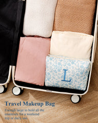 HBselect sac maquillage quilté coton design doux, toucher agreable lors du voyage.