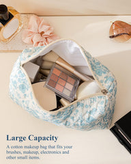 HBselect sac maquillage quilté coton motif floral, design tendance pour le quotidien.