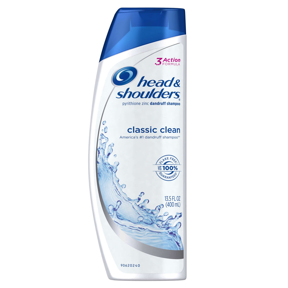 Head & Shoulders Classic Clean, bouteille, offre fraîcheur durable et contrôle des pellicules.