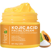 Healov crème acide kojique en flacon, éclat et peau lumineuse