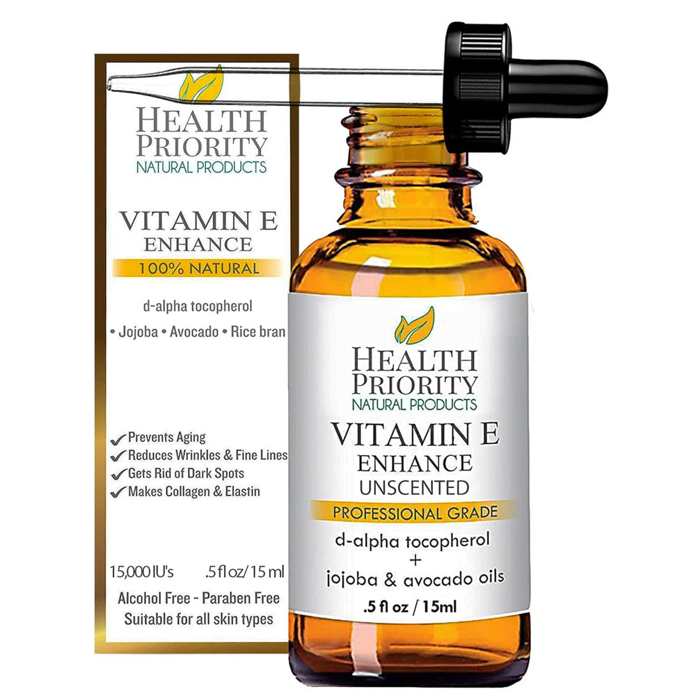 Health Priority Naturals huile vitamine E visage, hydratation légère et nourrissante