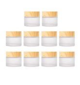 Healthcom lot de pots en verre dépoli 5 g, bouchon bois, rangement facile.