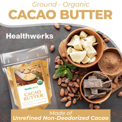 Healthworks Beurre de cacao - base culinaire chocolat maison pour glaces et créations sucrées