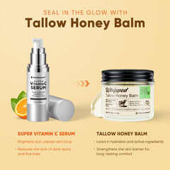 Miel cru biologique et HealthyDerm Tallow Honey Balm pour hydratation légère.
