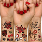 Heboland tatouages rouges zèbre: allure audacieuse pour fête et photos
