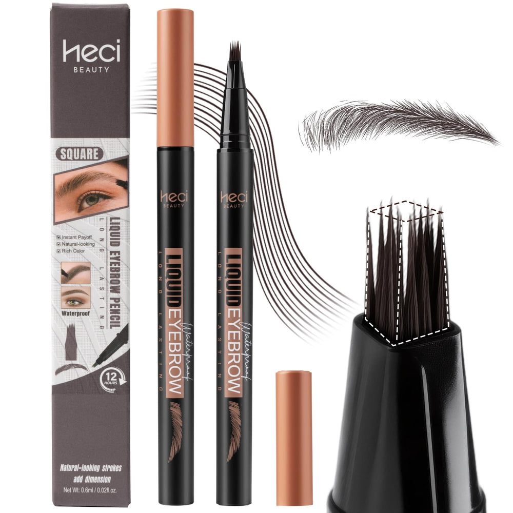 HECI BEAUTY microblading crayon sourcils: traçage précis pour un effet poil à poil naturel.