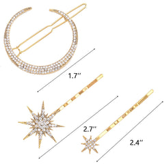 Barrette Hedume Lune et Étoile en strass, détail chic durable