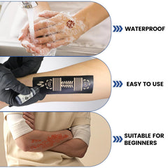 HEILFNL stencil pack shows easy application on skin