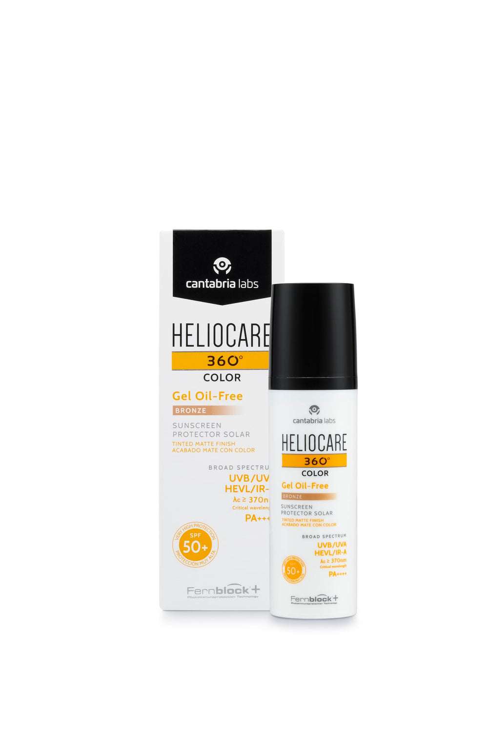 Heliocare 360 couleur gel sans huile SPF50 bronze sur flacon