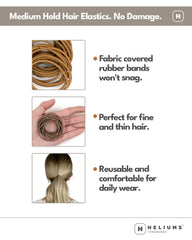 Heliums elastiques cheveux fins 2mm ombre doree sur poignet: confort durable au quotidien.