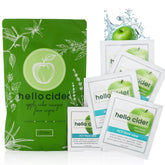 Hello Cider front packaging showing organic ACV and hydrosols benefits