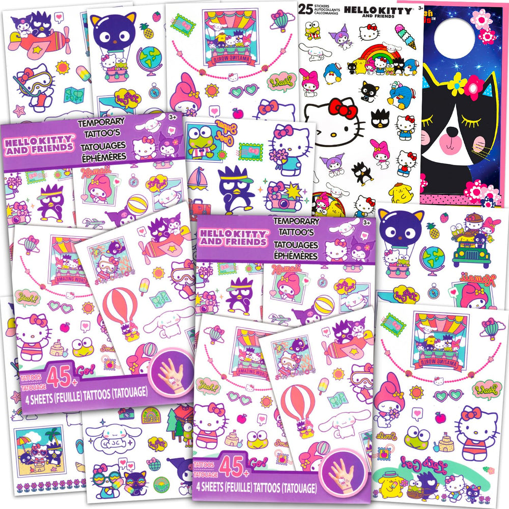 Hello Kitty tatouages temporaires avec plus de 90 motifs colorés pour fête