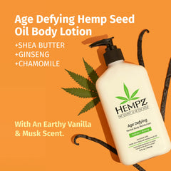 Hempz Age-Defy: main appliquant la crème pour une absorption rapide sur la peau.