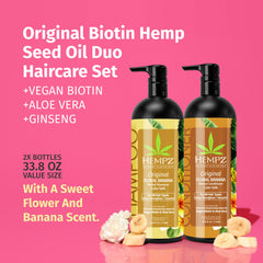 Conditionneur Hempz Bouteille Banane Aromatique, nutrition douce pour cheveux abîmés.
