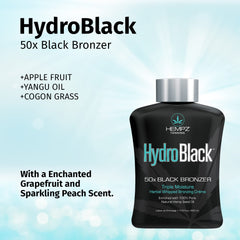 Hempz Hydroblack 50X Ingrédients: huile de chanvre nourrissante.