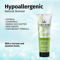 HEMPZ hypoallergenic bronzer ready for tanning bed session.