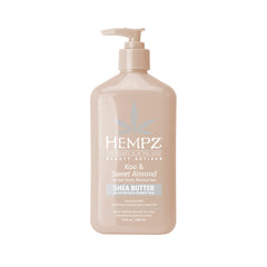 Bouteille Hempz Koa Amande montrant hydratation nourrissante pour la peau