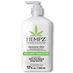 Hempz lotion apaisante pour peau sensible avec avoine, douceur assurée.