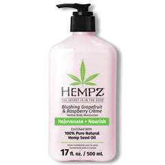 Hempz Crème Corps Grapefruit Framboise - bouteille lumineuse et hydratation durable