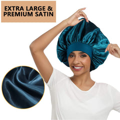 Heniho bonnet satin à bande large, reste en place toute la nuit