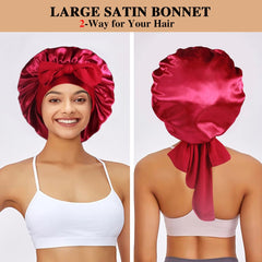 Bonnet satin Heniho confort non-slip pour cheveux volumineux.