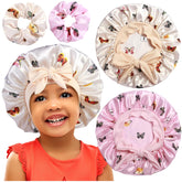 Bonnet satin Heniho pour enfant, ensemble 2 pièces, maintien sûr toute la nuit.