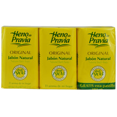 Heno de Pravia — détail des savons, texture et couleurs visibles.