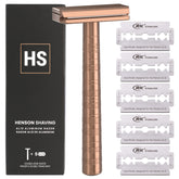 Henson Rasoir Cuivre à double tranche et angle 30° pour une coupe précise.