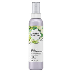 Herbal Essences Set Me Up, bouteille de gel en spray, tenue renforcée et brillance durable.