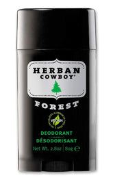 Herban Cowboy Forest déodorant en bouteille 2,8 oz, fraîcheur longue durée.