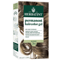 Herbatint 7N Blonde bouteille montrant un conditionnement sûr et durable pour cheveux colorés