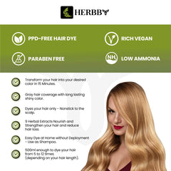 HERBBY Résultat brillant et durable sur cheveux gris.