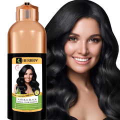 HERBBY Shampoing colorant pour cheveux gris, couverture durable et naturelle.