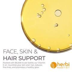 Herbi Habitat huile vitamine E cheveux: nourrissants pour brillance et force.