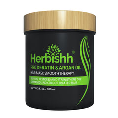 Herbishh masque argan intense pour cheveux secs et abîmés – hydratation durable.