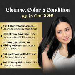 Herbishh Shampoing colorant cheveux gris, comparaison avant-après.