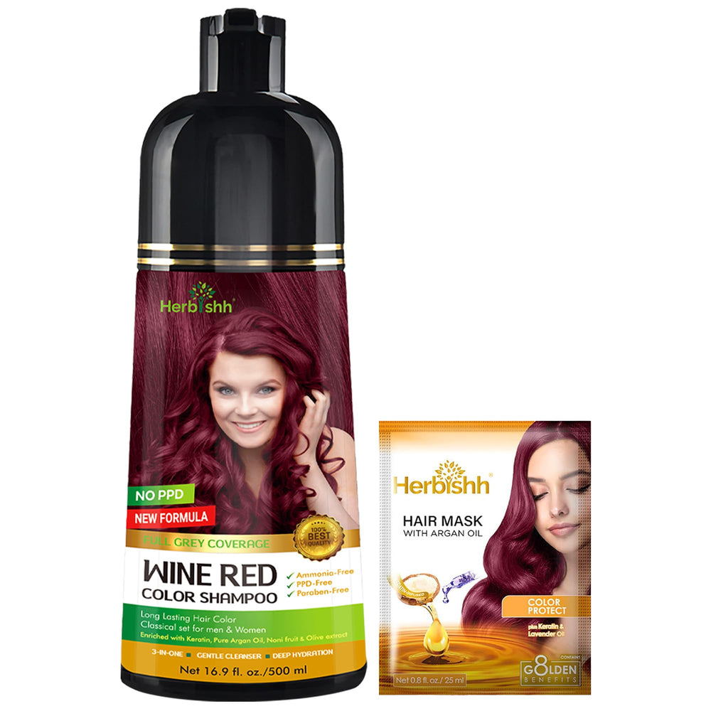 Shampoing colorant Herbishh en bouteille, couleur durable pour cheveux gris