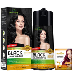 Bouteille Herbishh Shampoing Coloration, couverture gris parfaite et utilisation simple.