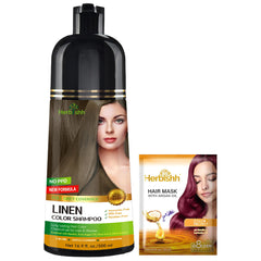 Herbishh shampoing colorant cheveux gris, bouteille 500 ml, couleur durable et pratique.