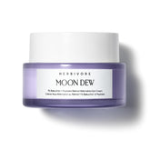 HERBIVORE Moon Dew montre le pot de crème yeux, texture hydratante pour le contour.