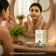 Masque visage prêt à mélanger avec la Poudre Santal Chandan de Herbs Botanica.