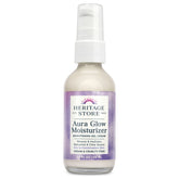 HERITAGE STORE Aura Glow: bouteille-verre et gel hydratant pour peau sèche.