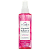 Heritage Store Rosewater & Glycérol: bouteille spray hydratante pour peau sèche et mixte.