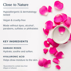 Heritage Store Emballage Sérum Eau Rose – emballage PCR recyclable et sans alcool.