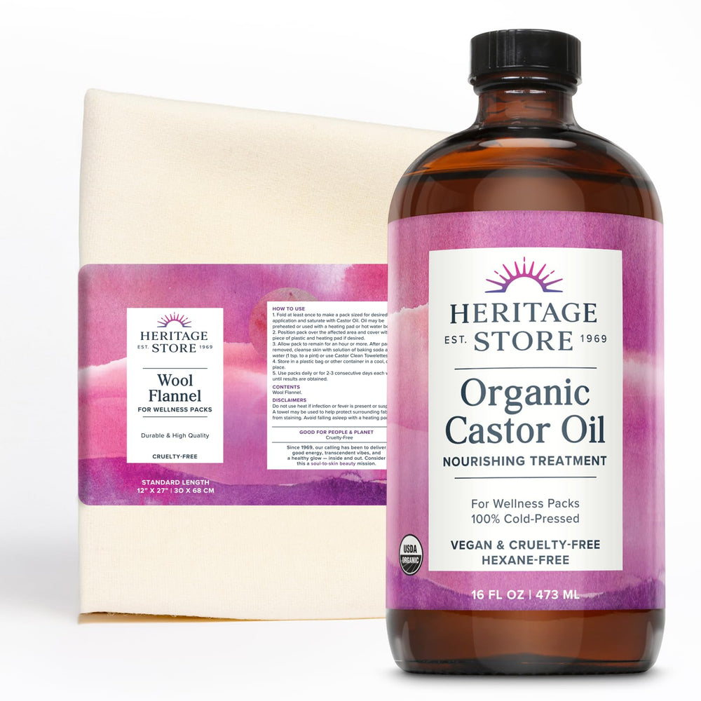 Heritage Store huile de ricin bio — bouteille 16 oz, soin capillaire possible