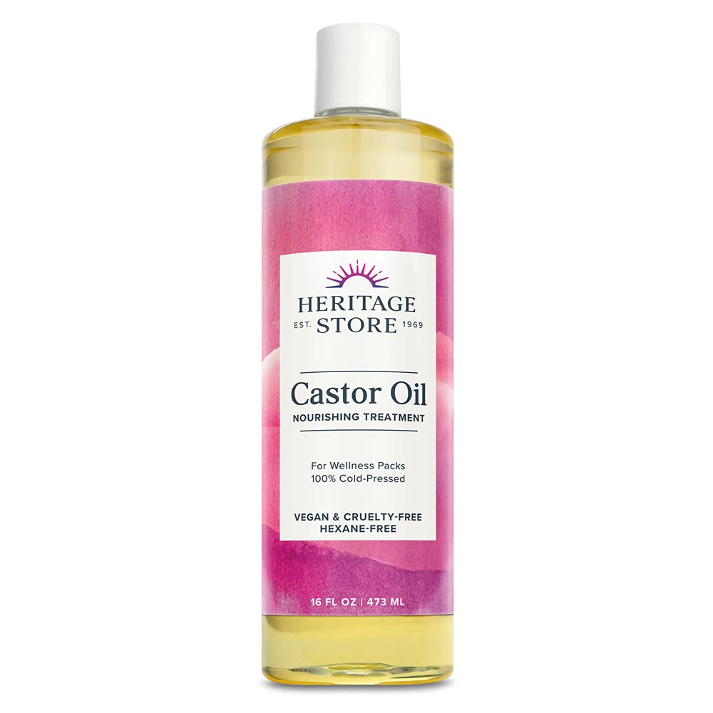 HERITAGE STORE huile ricin bouteille nourrissante pour cheveux et brillance naturelle