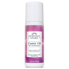 HERITAGE STORE huile de ricin roll-on, nourrissante et polyvalente pour peau et cheveux.